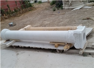 Hand Carving Roman White Marble Pillars & Columns