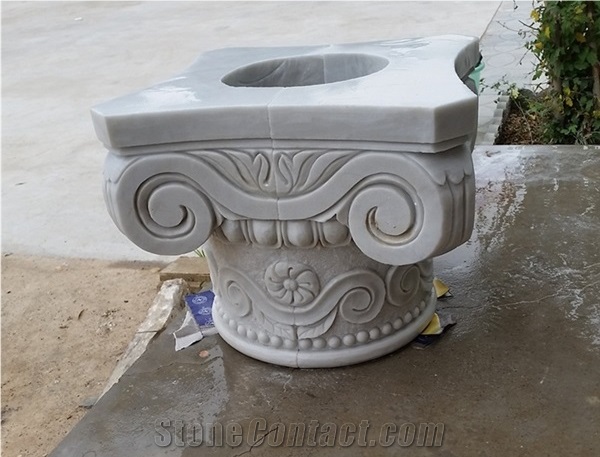 Hand Carving Roman White Marble Pillars & Columns