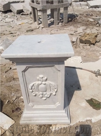 Hand Carving Roman White Marble Pillars & Columns