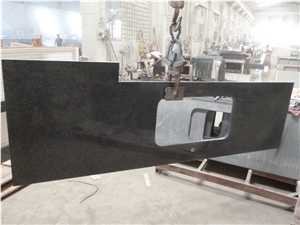 Impala Black Dark Granite Countertops With Backsplash