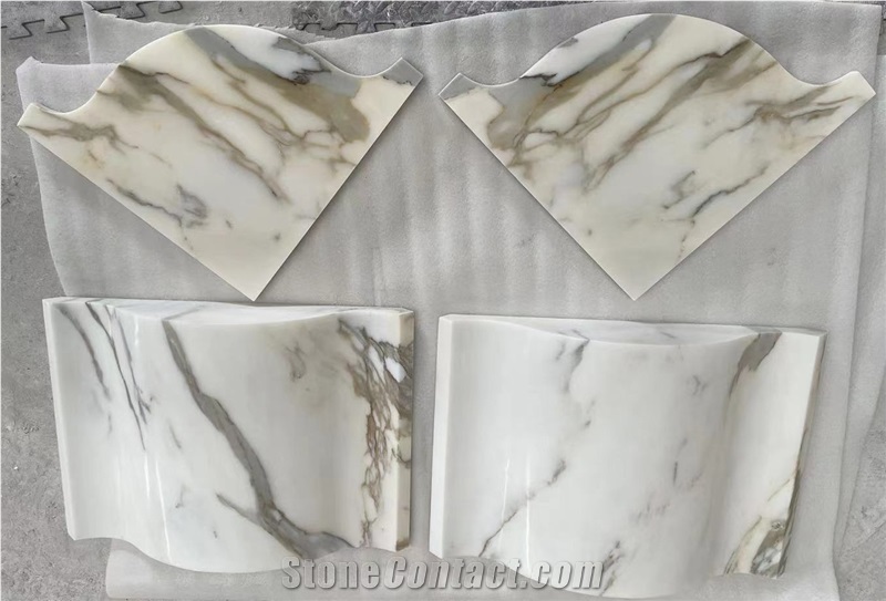 Luxury Home Shower Stool Calacatta Oro Marble Bench Seat
