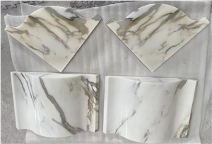 Luxury Home Shower Stool Calacatta Oro Marble Bench Seat