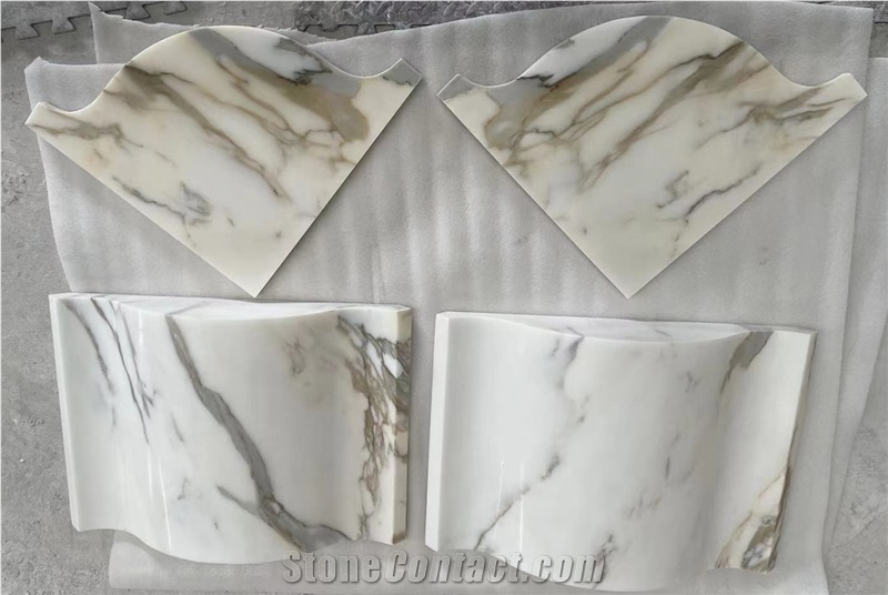 Luxury Home Shower Stool Calacatta Oro Marble Bench Seat