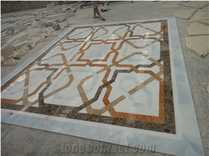 Marble Waterjet Medallion Designs For Hotel Lobby Floor