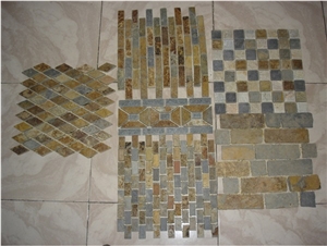 Mixed Color Slate Mosaic China Factory Wholesale