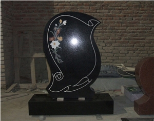 Modern Hand Carved Sculptured Granite Gravestone