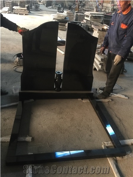 Modern Hand Carved Sculptured Granite Gravestone