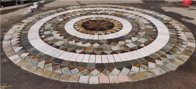 Natural Stone Round  Mosaic Pattern