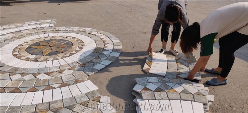 Natural Stone Round  Mosaic Pattern