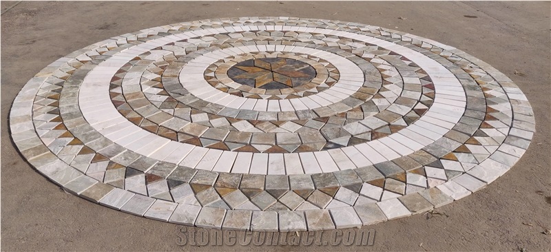 Natural Stone Round  Mosaic Pattern