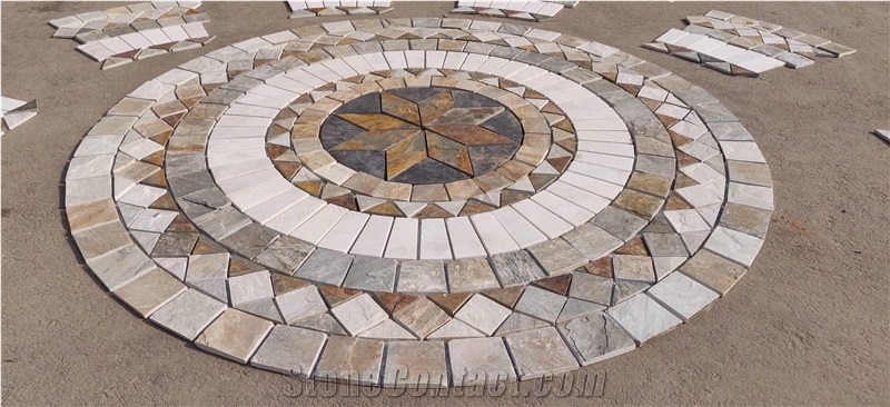 Natural Stone Round  Mosaic Pattern