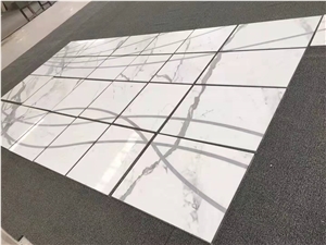 New Calacatta Marble Grey Pattern Slabs & Tiles
