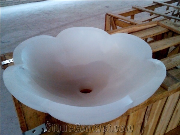 Orange Shell Onyx Polished Cheap Sinks & Bowls