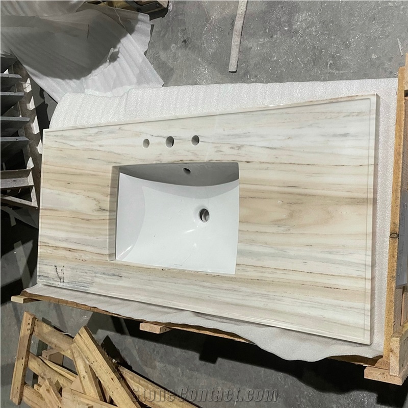 Polished Prefab Crystal Blue Marble Countertops
