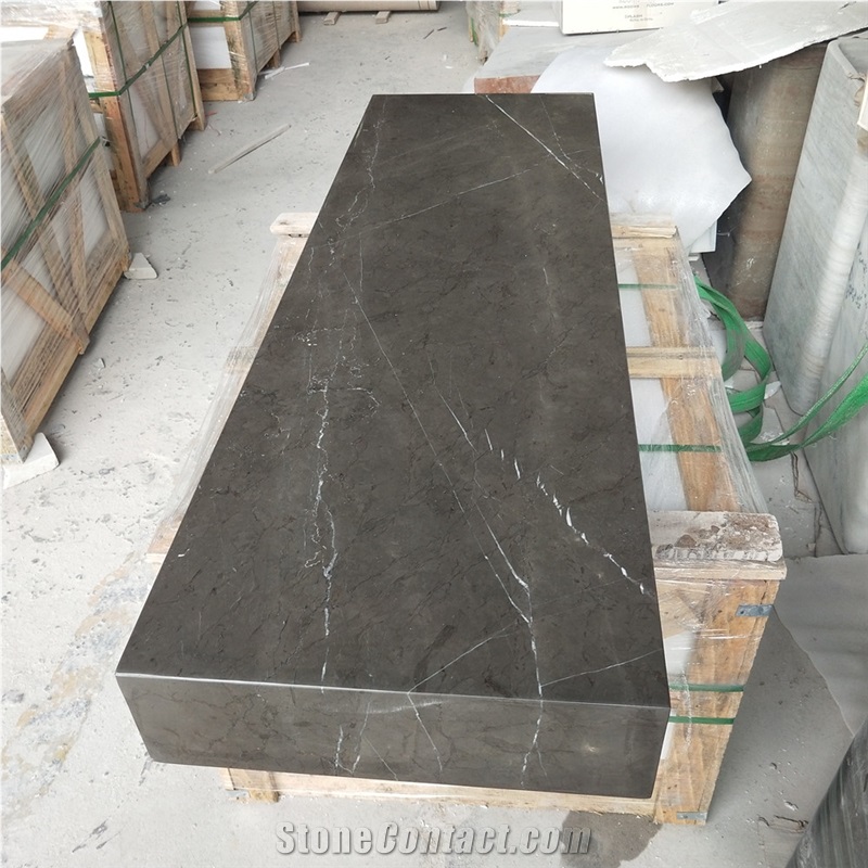 Polished Prefab Crystal Blue Marble Countertops