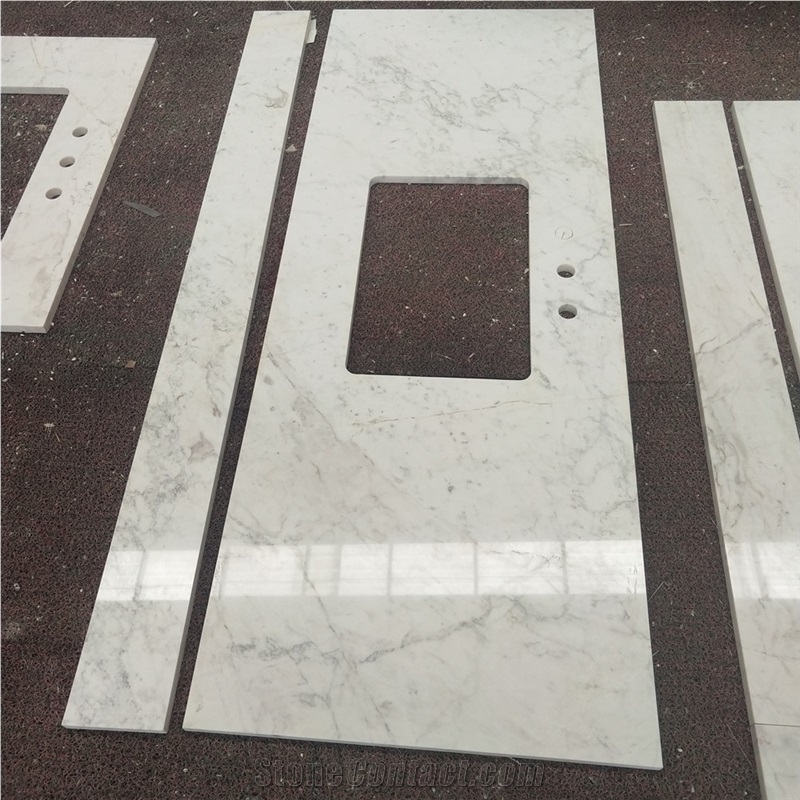 Polished Prefab Crystal Blue Marble Countertops