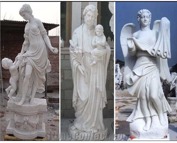 Pure White Marble Human Sculpture And Hand Carving