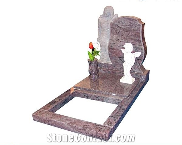 Red Granite Single Tombstone, Granite Monument & Tombstone
