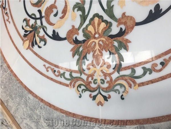 Round Water Jet Medallions Inlay Flooring Tiles