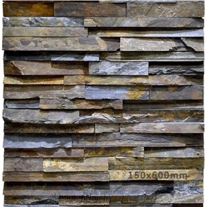 Rusty Slate 4 Strips Culture Stone Panel And Ledge Stone
