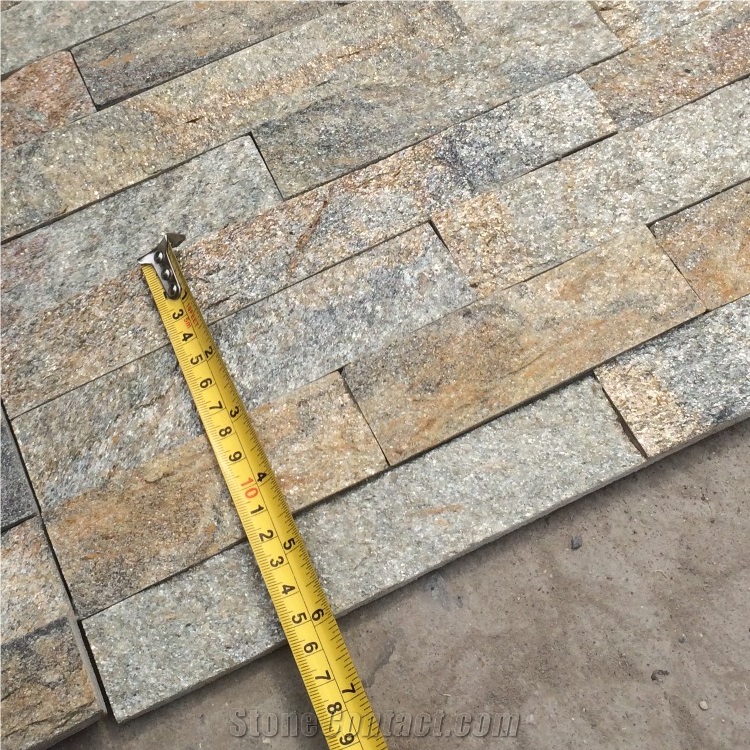 Split Face Cheaper Rusty Quartzite Stacked Stone