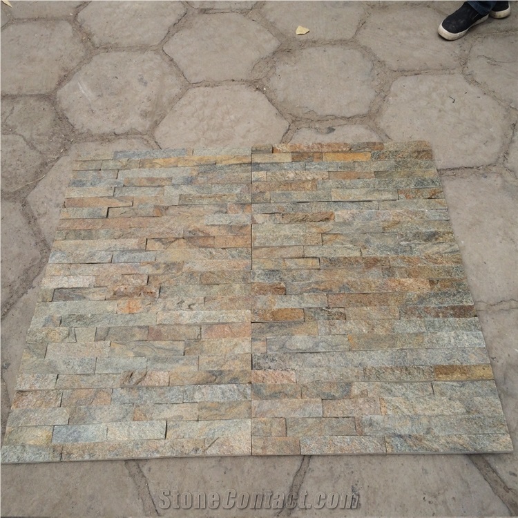 Split Face Cheaper Rusty Quartzite Stacked Stone