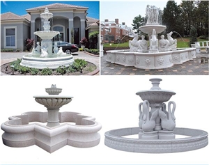 Square Shaped Handcraft Carving Marble Garden Fountains