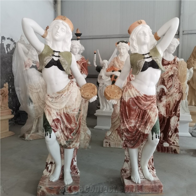Wholesale Life Size  White Marble Human Sculpture With Wings
