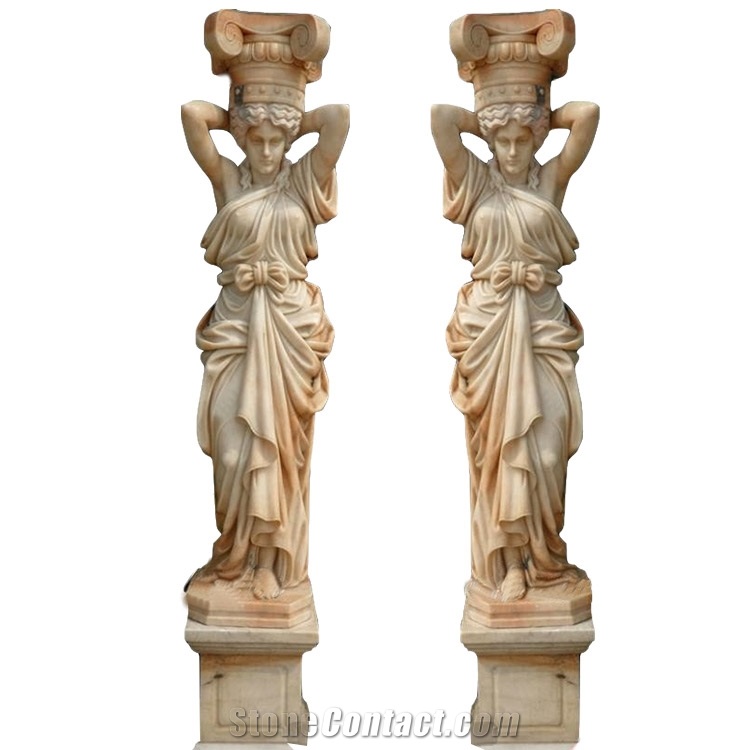 Wholesale Life Size  White Marble Human Sculpture With Wings