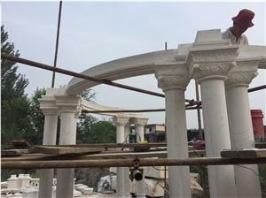 Yellow Limestone Helical Shaped Carving Roman Columns