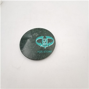 Dark Green Marble Stone Drink Coaster