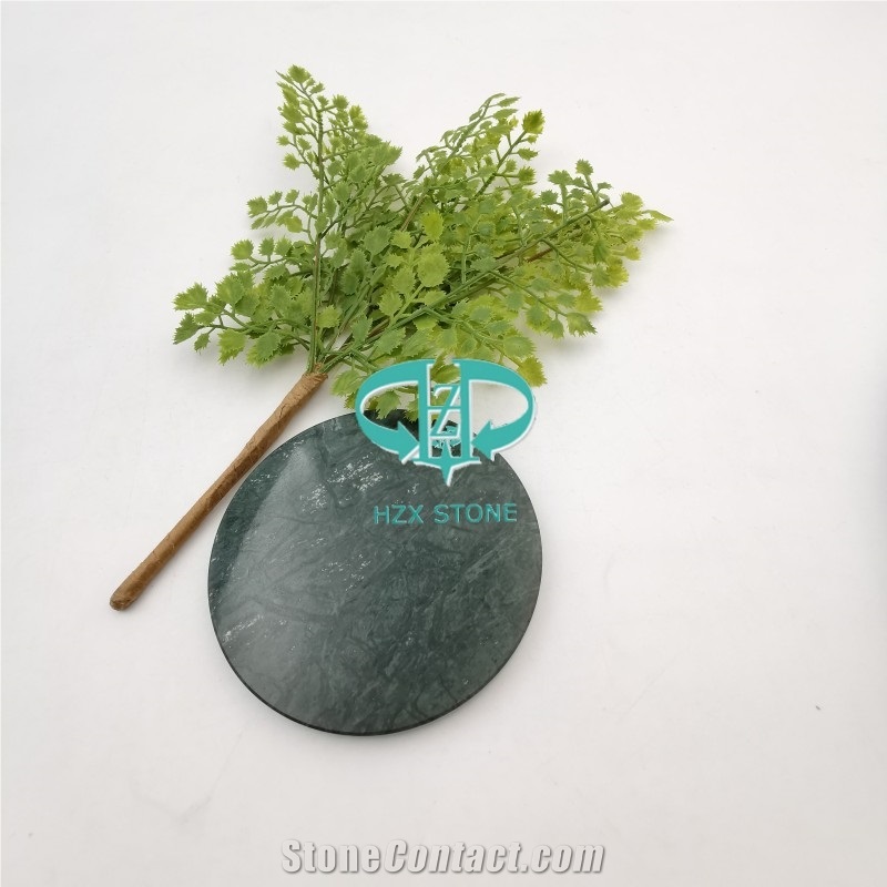 Dark Green Marble Stone Drink Coaster