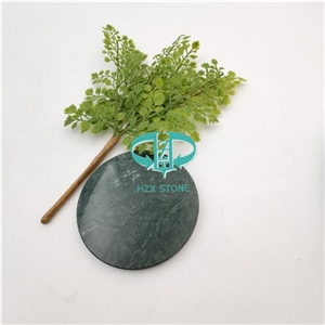 Dark Green Marble Stone Drink Coaster