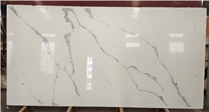 Calacatta White Marble Look Quartz Slab