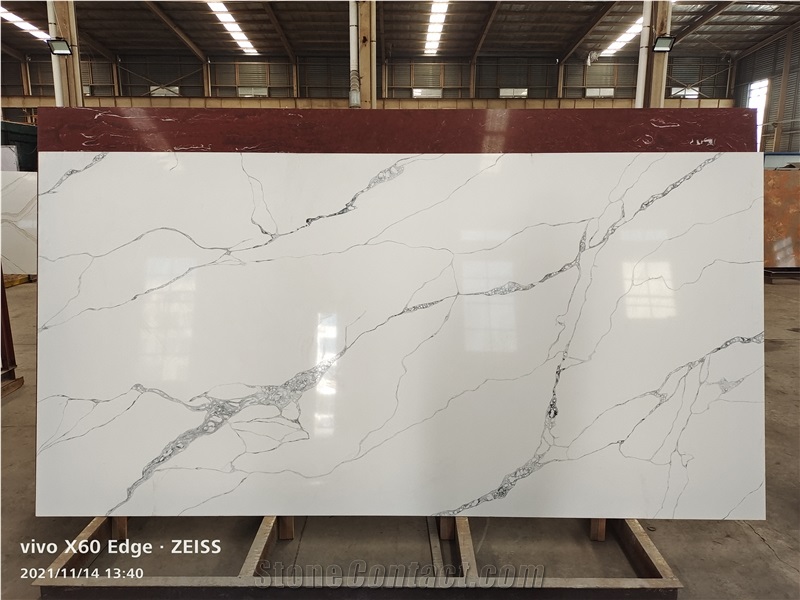 Marble Calacatta White Look Quartz Stone