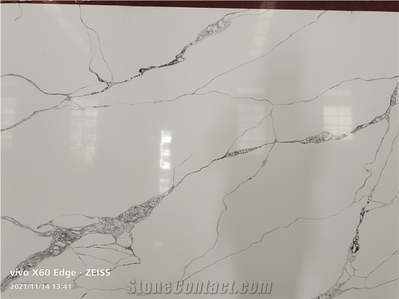 Marble Calacatta White Look Quartz Stone