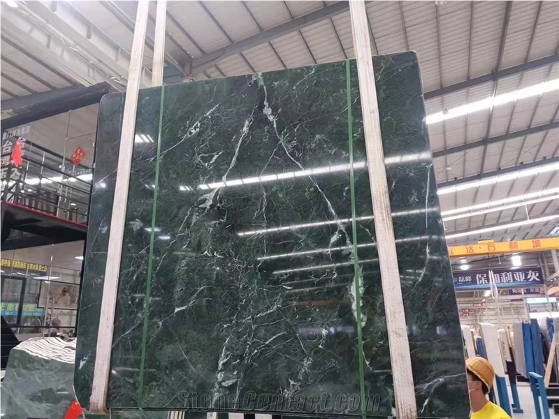 China Green Marble Slab For Reception Room Decoration