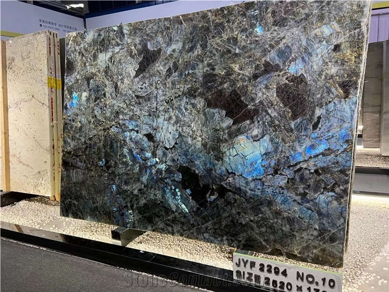 Lemurian Blue Labradorite Blue Granite Slabs Big Crystal