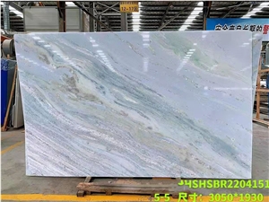 Luxury Blue Crystal Marble Bookmated Design For Wall