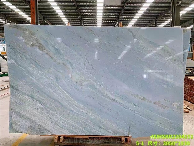 Luxury Blue Crystal Marble Bookmated Design For Wall