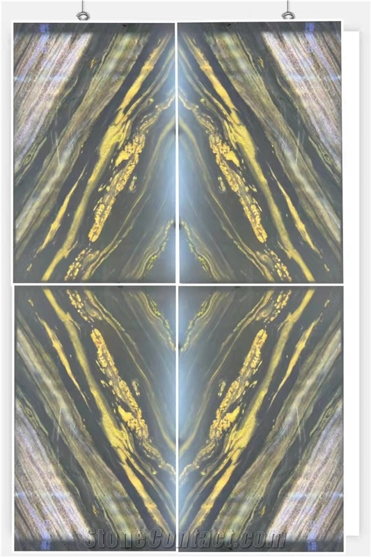 Luxury Blue Crystal Marble Bookmated Design For Wall