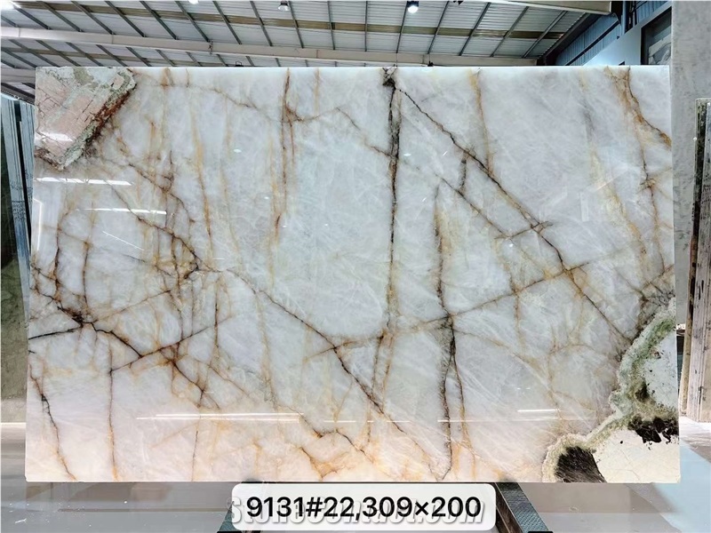 Luxury Natural Patagonia Quartzite Slabs Super Big Crystal