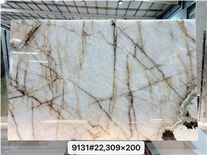 Luxury Natural Patagonia Quartzite Slabs Super Big Crystal