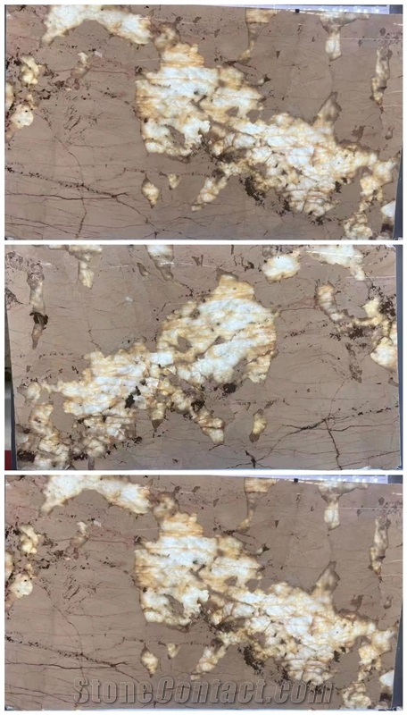 Patagonia Exotic Backlit Gold Quartzite Feature Wall Slabs