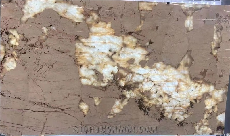 Patagonia Exotic Backlit Gold Quartzite Feature Wall Slabs