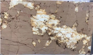 Patagonia Exotic Backlit Gold Quartzite Feature Wall Slabs