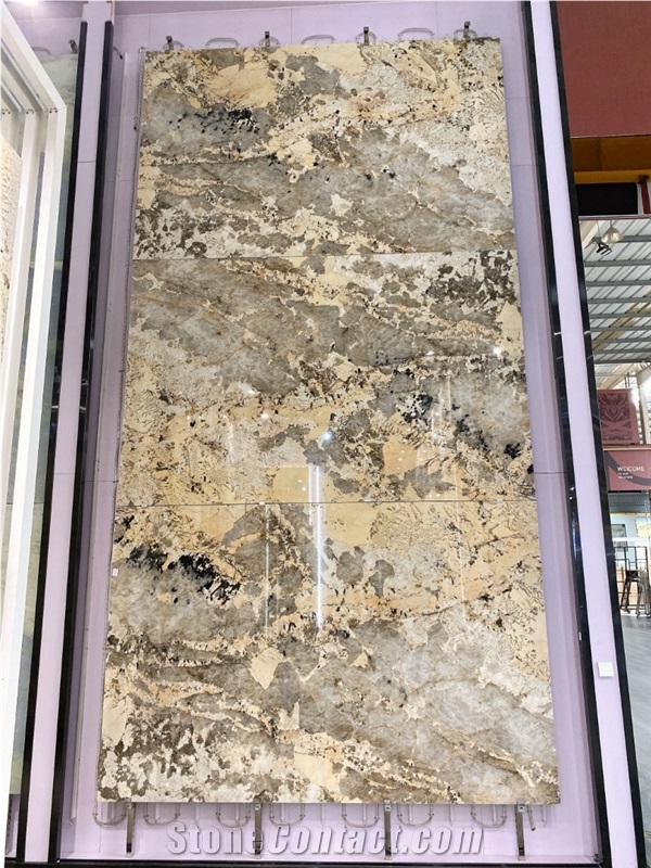 Patagonia Exotic Backlit Gold Quartzite Feature Wall Slabs
