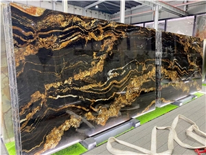 Titanium Cosmic Black Cosmic Gold Royal Gold Granite Slabs