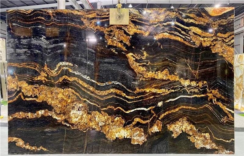 Titanium Cosmic Black Cosmic Gold Royal Gold Granite Slabs
