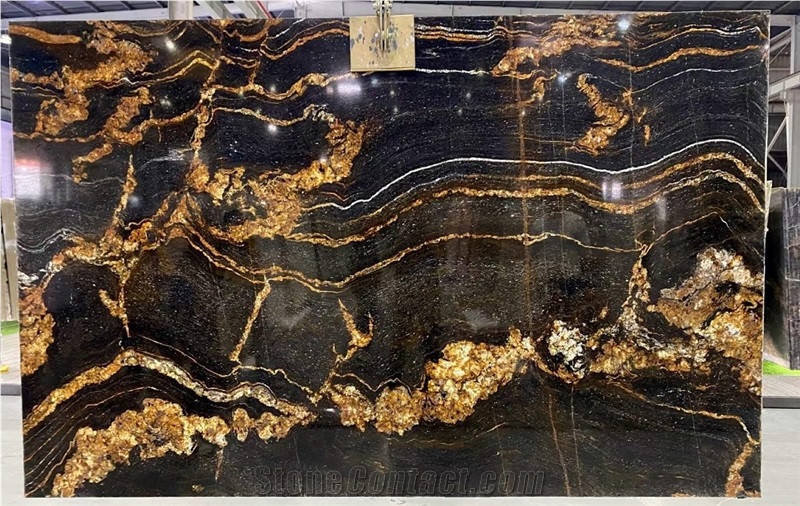 Titanium Cosmic Black Cosmic Gold Royal Gold Granite Slabs